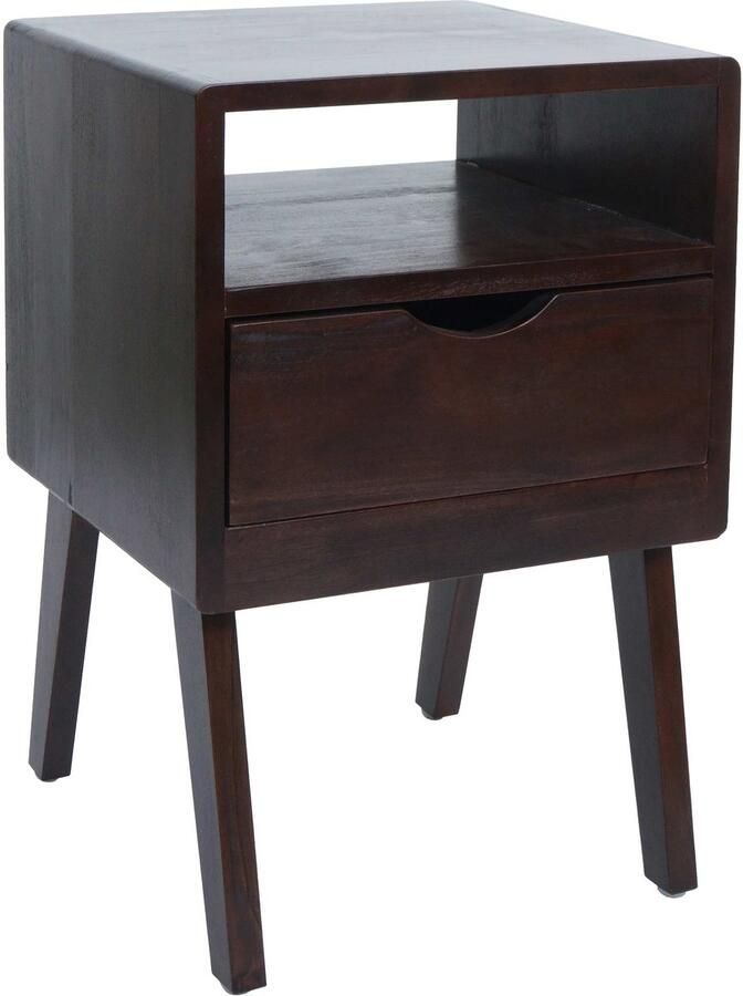MCW Nachtkastje -P16 commode bijzettafel nachtkastje kast ladevak 64x42x40cm ~ donkerbruin