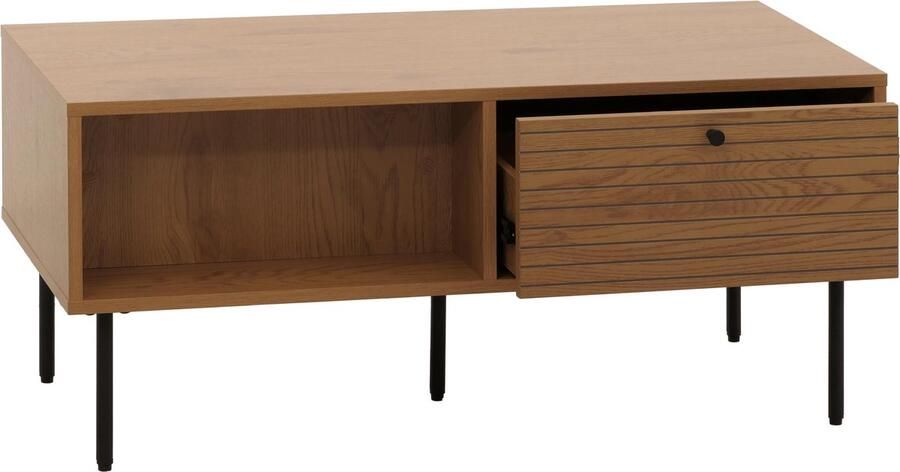 MCW Salontafel -N78 woonkamer tafel bank tafel Scandinavische stijl metaal hout melamine MVG 45x100x50cm ~ natuur