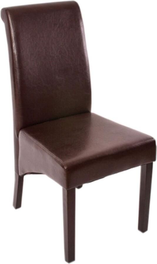 MCW Set van 2 eetkamerstoel fauteuil Stoel M37 ~ leer bruin donkere poten