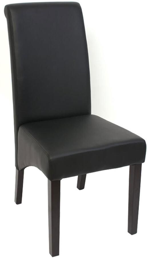 MCW Set van 6 eetkamerstoelen Keukenstoel Stoel M37 ~ kunstleer mat zwart donkere poten