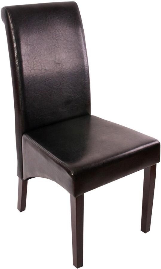 MCW Set van 6 eetkamerstoelen Keukenstoel Stoel M37 ~ leer zwart donkere poten