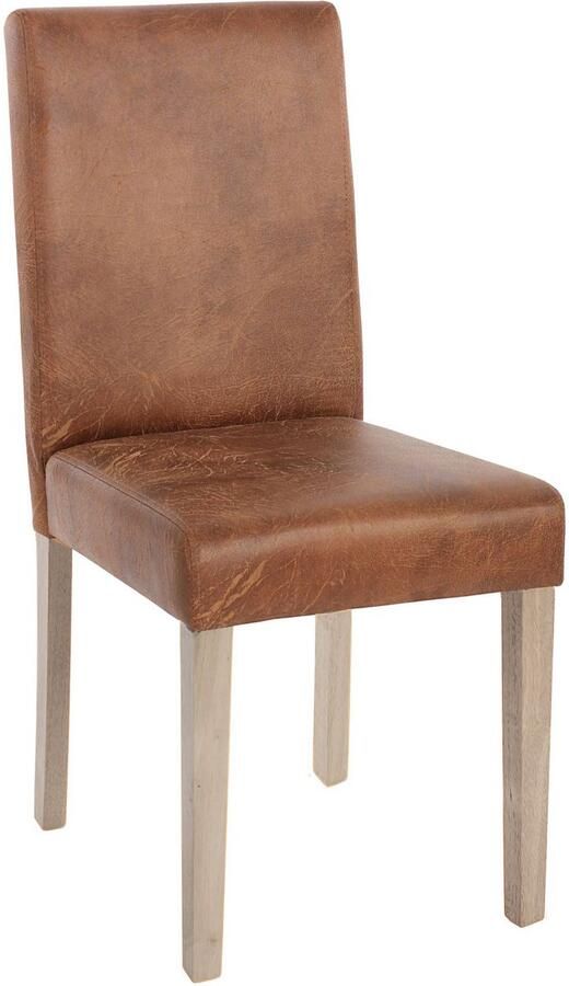 MCW Set van 4 eetkamerstoelen Littau stoel keukenstoel ~ textiel imitatie suède poten structuur eik