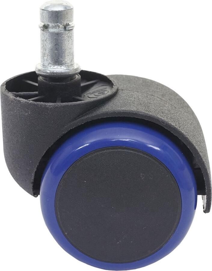 MCW Set van 5 harde vloeren wielen -H86 bureaustoel wielen 150kg draagvermogen Ø 11mm ~ blauw