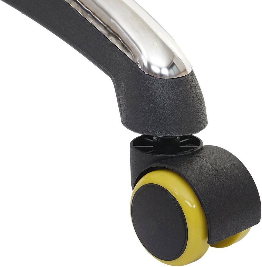 MCW Set van 5 harde vloeren wielen -H86 bureaustoel wielen 150kg draagvermogen Ø 11mm ~ geel