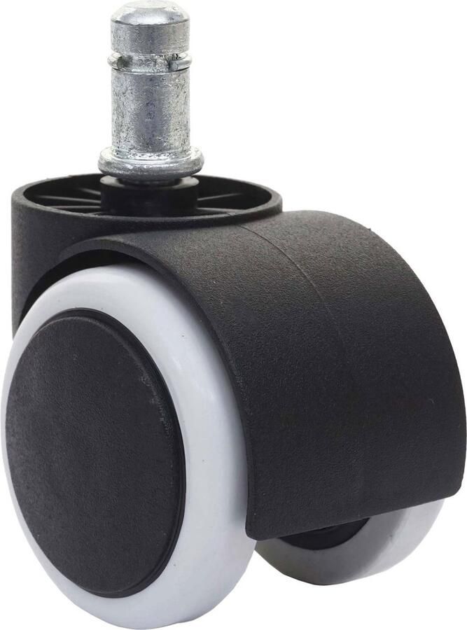 MCW Set van 5 harde vloeren wielen -H86 bureaustoel wielen 150kg draagvermogen Ø 11mm ~ wit