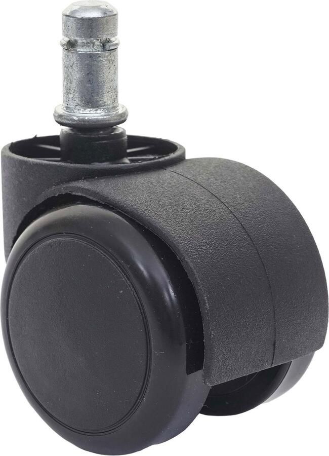 MCW Set van 5 harde vloeren wielen -H86 bureaustoel wielen 150kg draagvermogen Ø 11mm ~ zwart