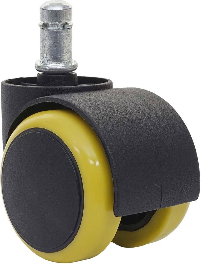 MCW Set van 5 harde vloerwielen -H86 bureaustoelwielen stoelwielen belastbaar tot 150 kg Ø 11 mm ~ geel - Foto 2