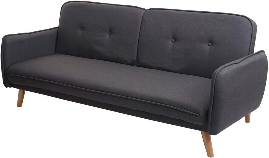 MCW Slaapbank -J18 bank uitklapbare slaapbank logeerbed slaapfunctie stof textiel 185cm ~ antraciet-grijs