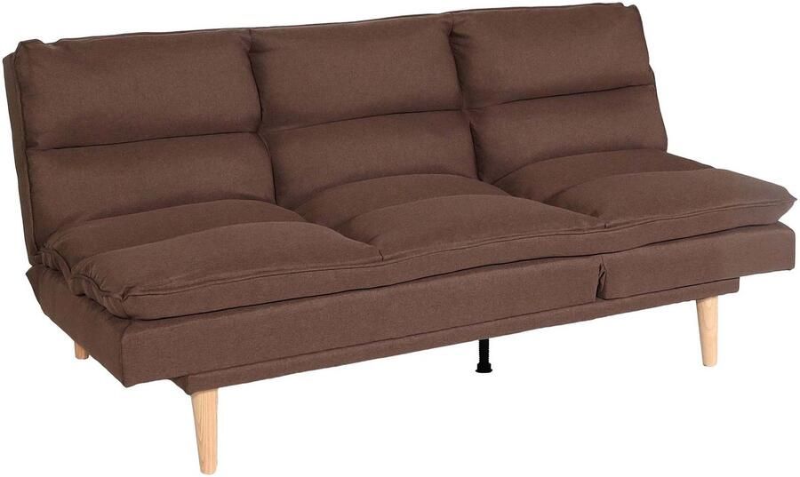 MCW Slaapbank -M79 slaapbank voor gasten slaapfunctie ligoppervlak 180x110cm ~ stof textiel bruin