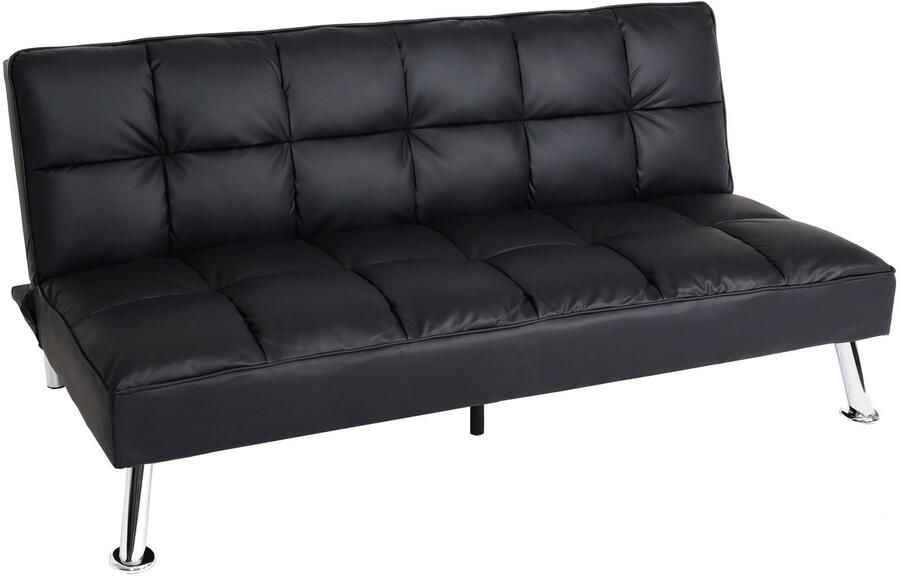 MCW Sofa -K21 inklapbare sofa Slaapbank nosagvering slaapfunctie ligoppervlak 181x107cm ~ kunstleer zwart