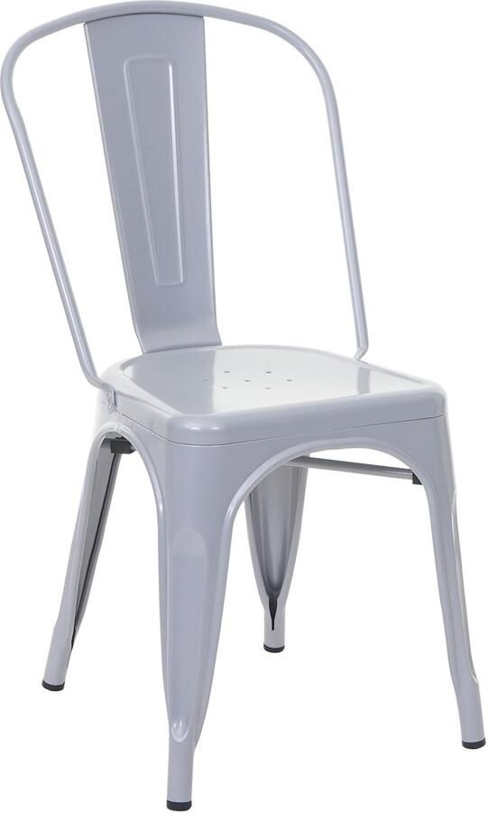 MCW Stoel -A73 bistrostoel stapelbaar metalen industrieel ontwerp stapelbaar ~ grijs