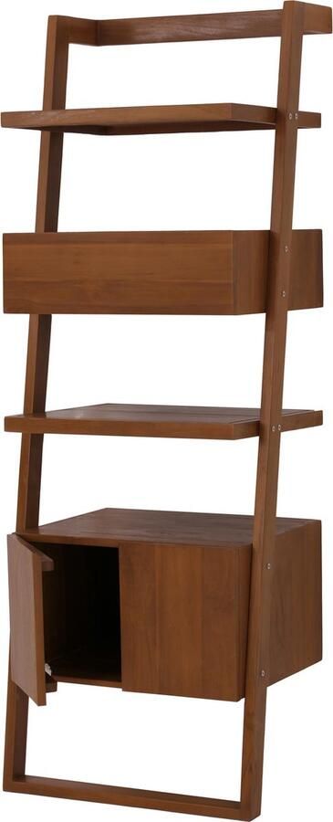 MCW Teak ladderplank -M86 badkamermeubel badplank badkamer hoogwaardige B-kwaliteit teak (kernhout 20-30 jaar) 170x60x45cm
