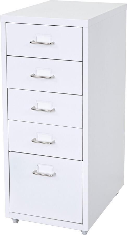 MCW Trolley kast Boston T851 stalen ladekast 69x28x41cm 5 laden ~ wit