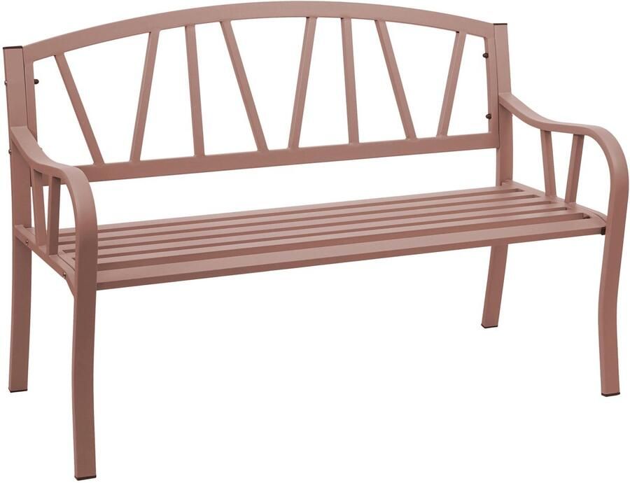 MCW Tuinbank -F53 parkbank 2-zits gepoedercoat staal ~ bruin