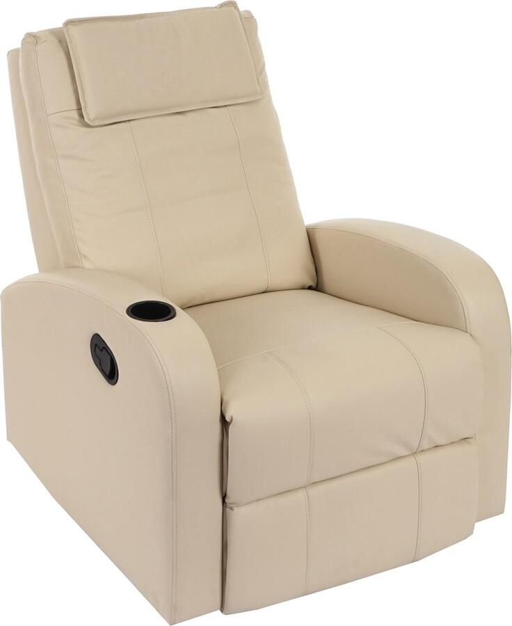MCW TV fauteuil Durham TV fauteuil relax kunstleer ~ crème