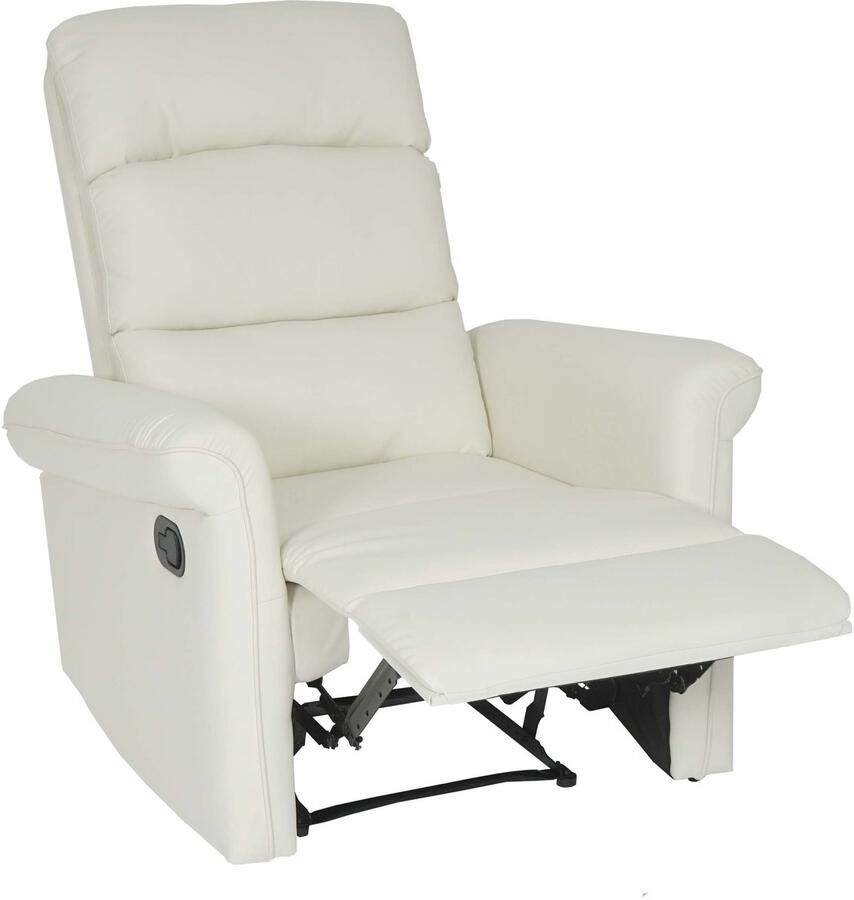 MCW TV fauteuil -J96 relaxfauteuil verstelbare relaxfunctie kunstleer ~ crème-wit