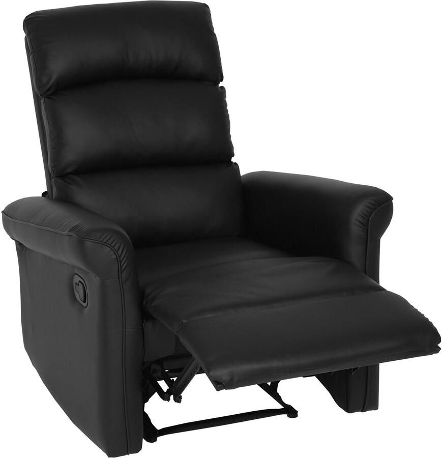 MCW TV fauteuil -J96 relaxfauteuil verstelbare relaxfunctie kunstleer ~ zwart