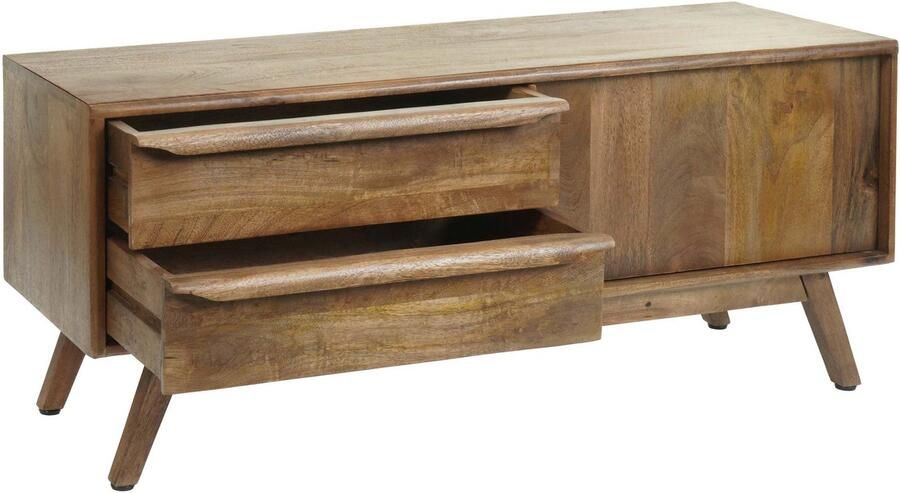 MCW TV-rek -L96 TV-tafel lowboard ladekast laden massief hout mango 46x110x35cm MVG-gecertificeerd