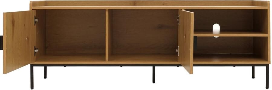 MCW TV-rek -O39 TV-plank TV-tafel lowboard TV-meubel ladekast melamine MDF 56x150x40cm ~ naturel - Foto 3
