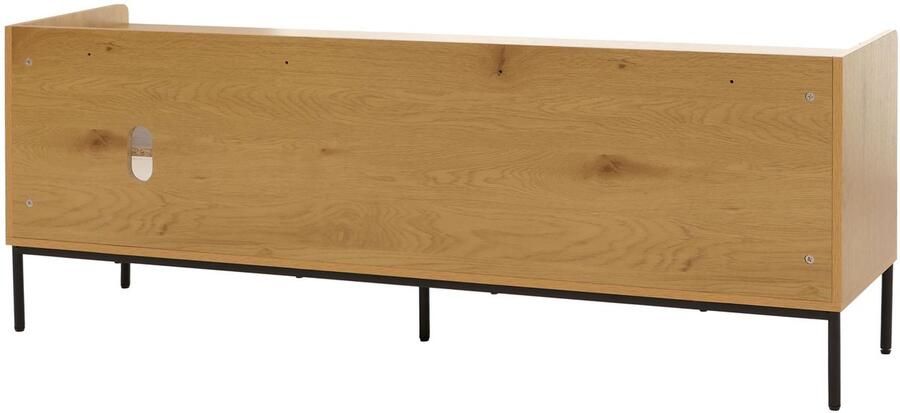 MCW TV-rek -O39 TV-plank TV-tafel lowboard TV-meubel ladekast melamine MDF 56x150x40cm ~ naturel - Foto 2