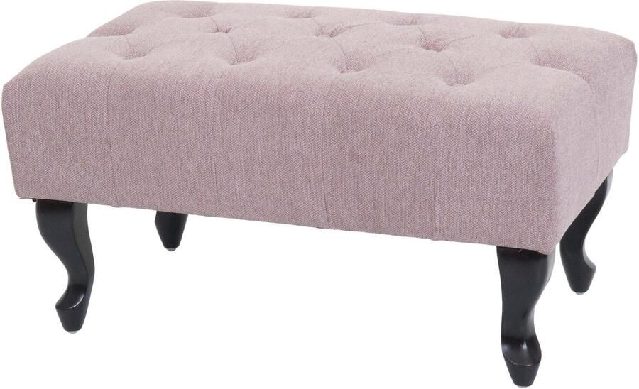 MCW Voetenbank Chesterfield voetenbank waterafstotende stof textiel 39x77x47cm ~ lichtroze