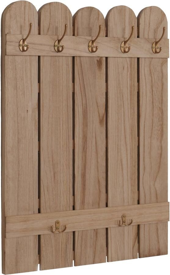MCW Wandkapstok -N95 kapstokpaneel paulownia 7 haken 86x60cm ~ naturel