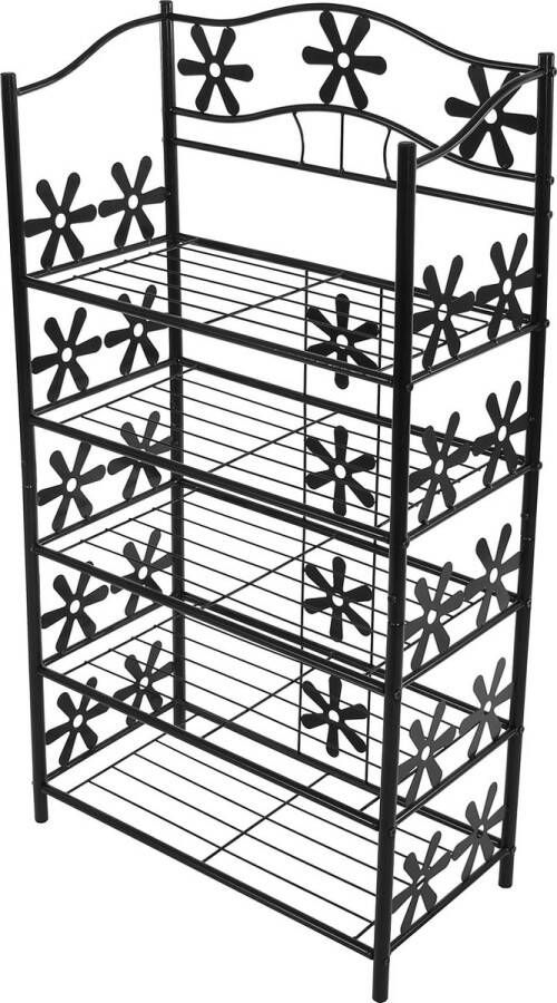 MCW Metalen boekenkast Schoenrek Vloer Staande Planken Genève ~ 5 Planken Hoogte 112cm