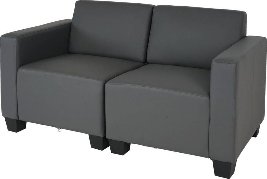 MCW Modulaire 2-zitsbank Couch Lyon kunstleer ~ donkergrijs