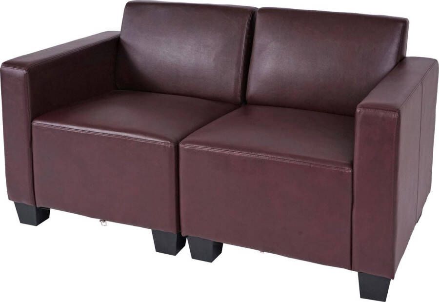 MCW Modulaire 2-zitsbank Couch Lyon kunstleer ~ roodbruin