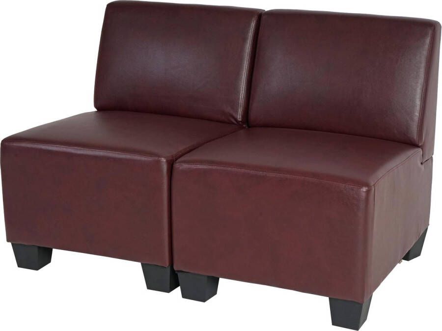 MCW Modulaire 2-zitsbank Couch Lyon kunstleer ~ roodbruin zonder armleuningen