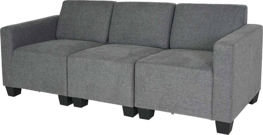 MCW Modulaire 3-zitsbank Couch Lyon stof textiel ~ grijs - Foto 1