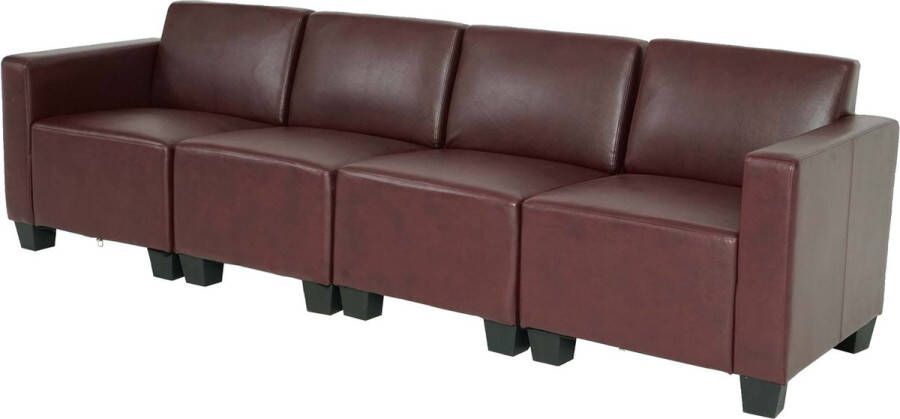 MCW Modulaire 4-zitsbank Couch Lyon kunstleer ~ roodbruin