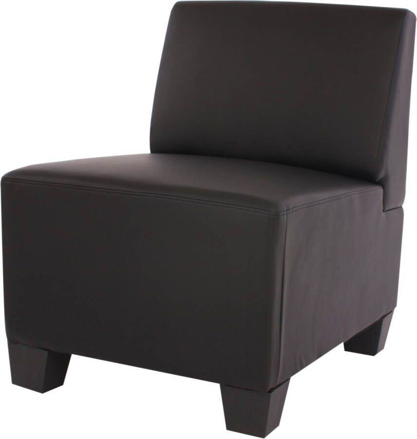 MCW Modulaire 4-zitsbank Couch Lyon kunstleer ~ zwart hoge armleuningen