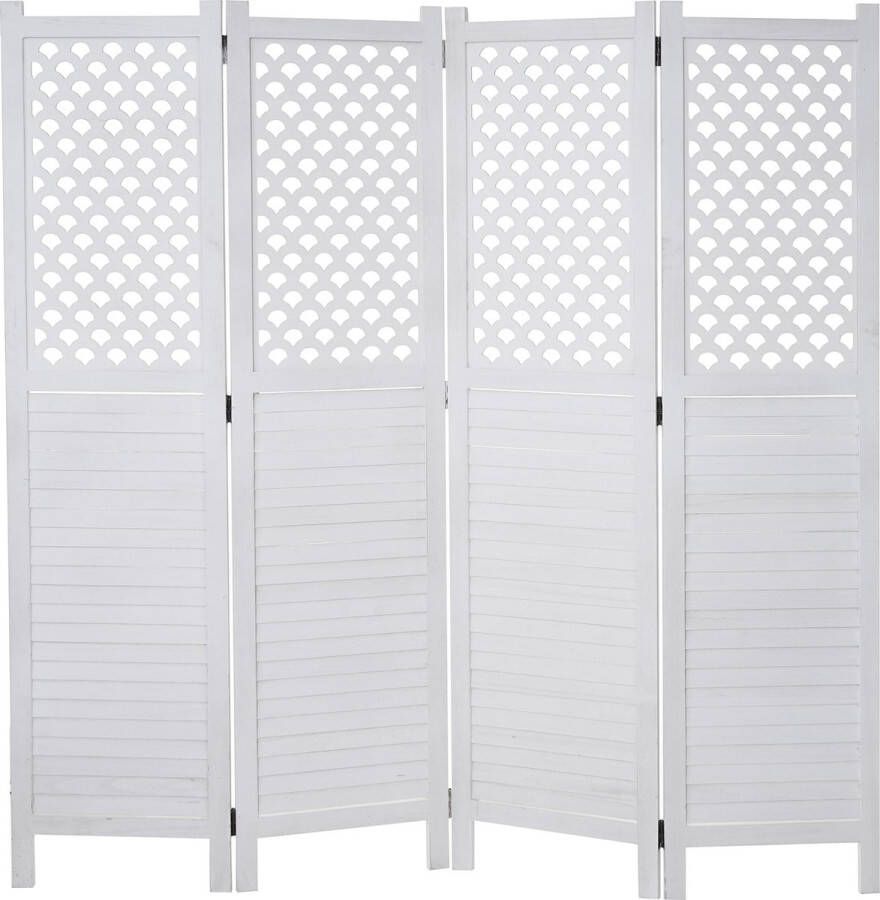 MCW Kamerscherm -A84 kamerscherm privacyscherm ornamenten 170x161cm ~ wit