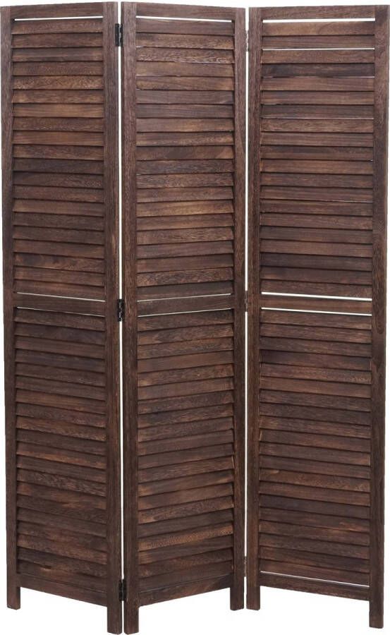 MCW Paravent -C30 kamerscherm privacyscherm shabby look vintage 170x120cm ~ bruin
