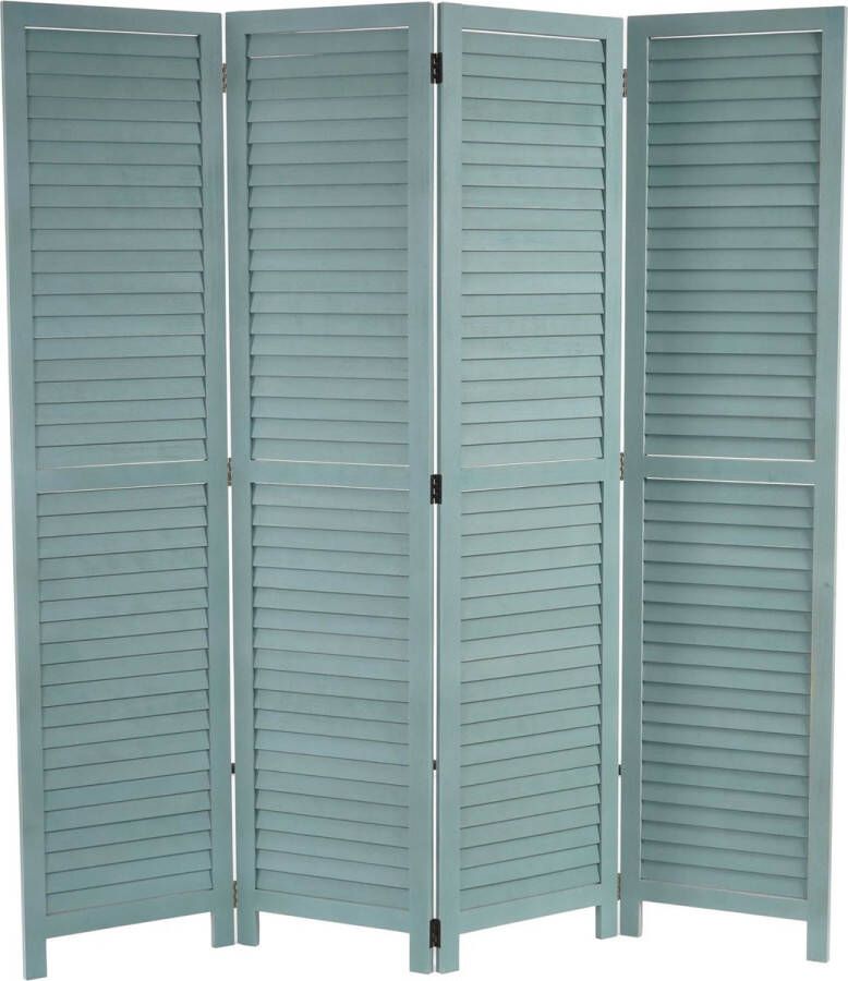 MCW Paravent -C30 kamerscherm privacyscherm shabby look vintage 170x160cm ~ groen