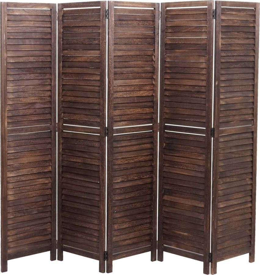 MCW Paravent -C30 kamerscherm privacyscherm shabby look vintage 170x205cm ~ bruin