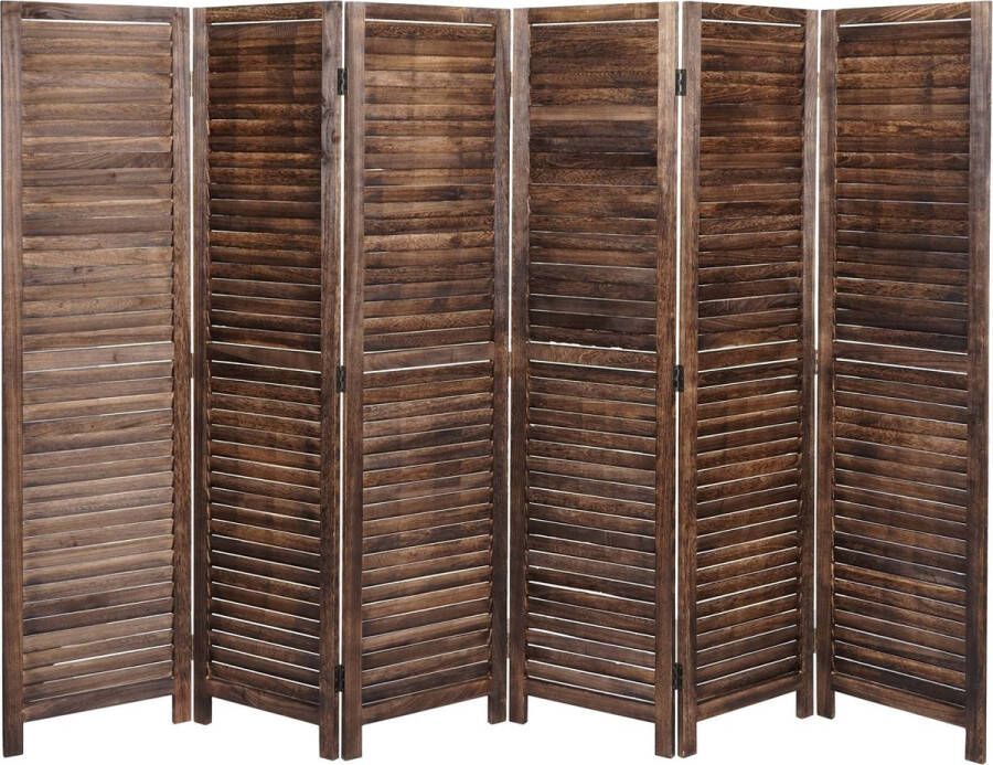 MCW Paravent -C30 kamerscherm privacyscherm shabby look vintage 170x243cm ~ bruin