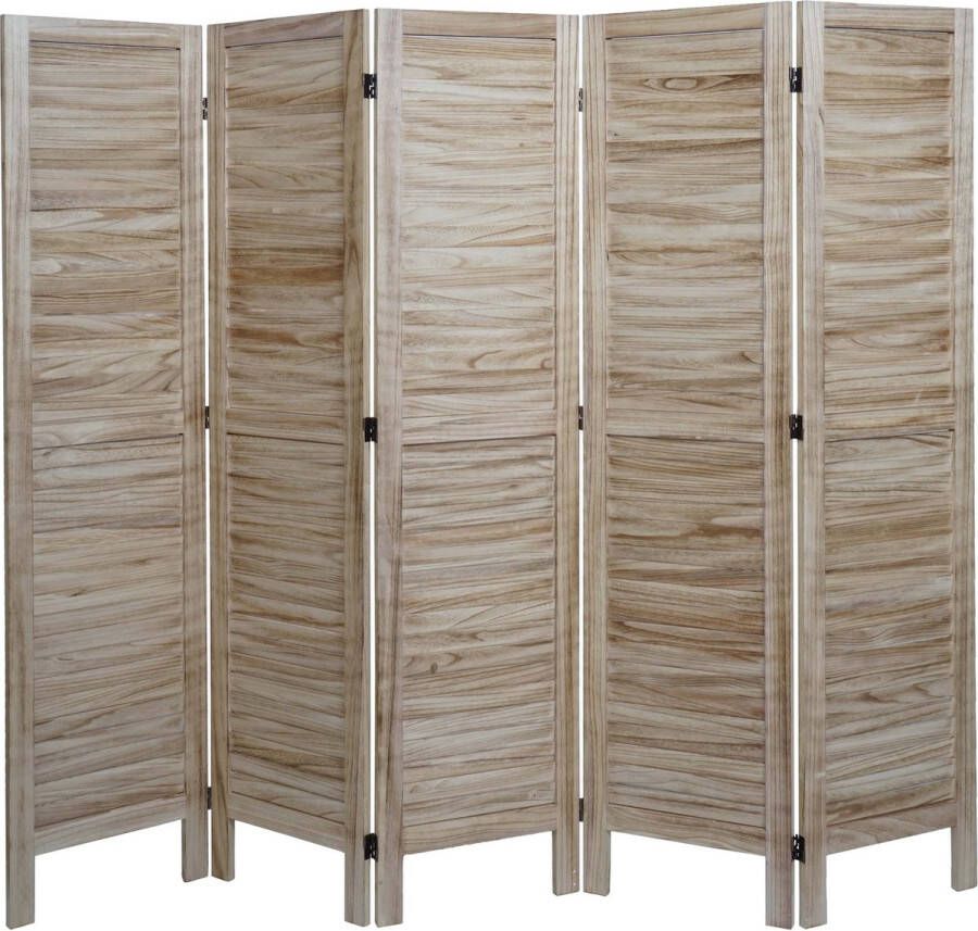 MCW Paravent -G30 scheidingswand privacyscherm kamerscherm shabby look 170x200cm ~ lichtbruin