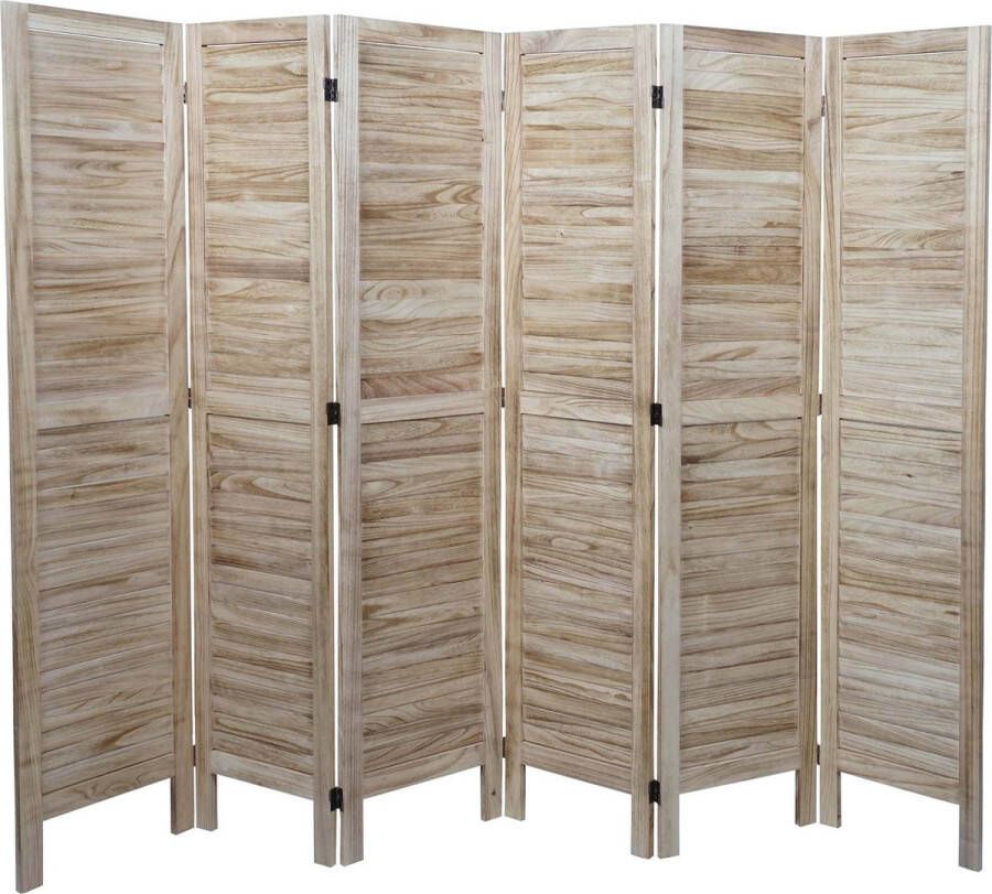 MCW Paravent -G30 scheidingswand privacyscherm kamerscherm shabby look 170x240cm ~ lichtbruin