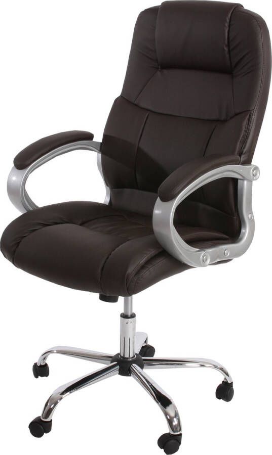 MCW Professionele bureaustoel Boston XXL directiestoel draaistoel US versie 150kg belastbaar kunstleer ~ bruin