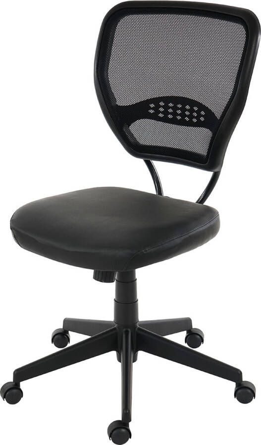 MCW Professionele bureaustoel Seattle directiestoel draaistoel 150kg belastbaar kunstleer ~ zwart zonder armleuningen