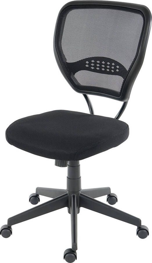 MCW Professionele bureaustoel Seattle directiestoel draaistoel 150kg belastbaar stof textiel ~ zwart zonder armleuningen