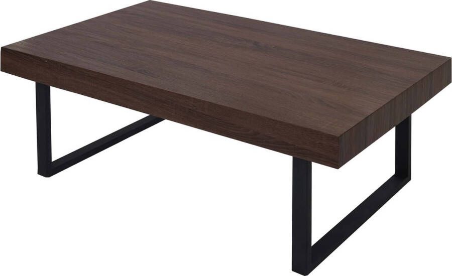 MCW Salontafel Kos T576 woonkamertafel 40x110x60cm MVG-gecertificeerd ~ Bruin eiken donker metalen poten