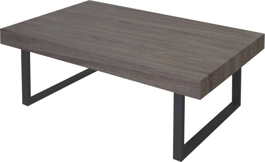 MCW Salontafel Kos T576 woonkamertafel 40x110x60cm MVG-gecertificeerd ~ Donker eiken donker metalen poten