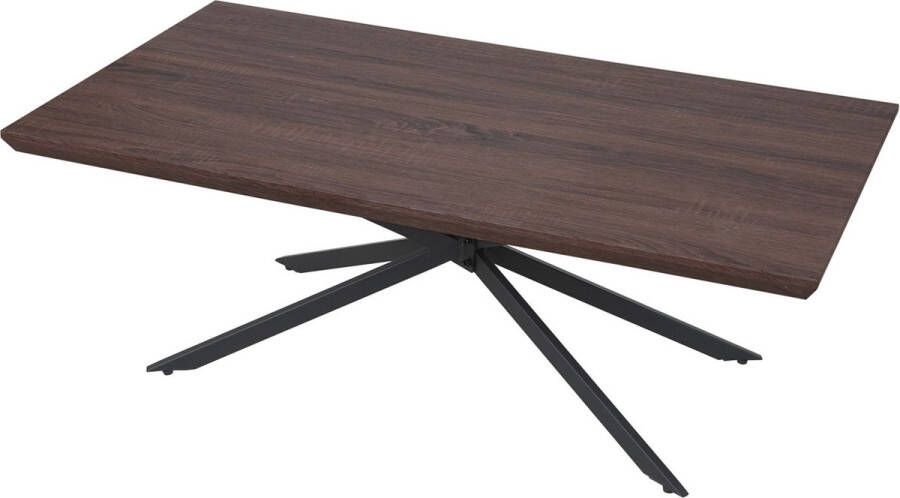 MCW Salontafel Kos T577 woonkamertafel 40x110x60cm MVG-gecertificeerd ~ Bruin eiken donker metalen poten