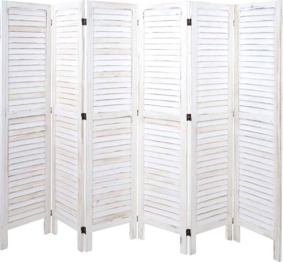 MCW Scherm -G30 scheidingswand privacyscherm kamerscherm shabby look 170x240cm ~ wit