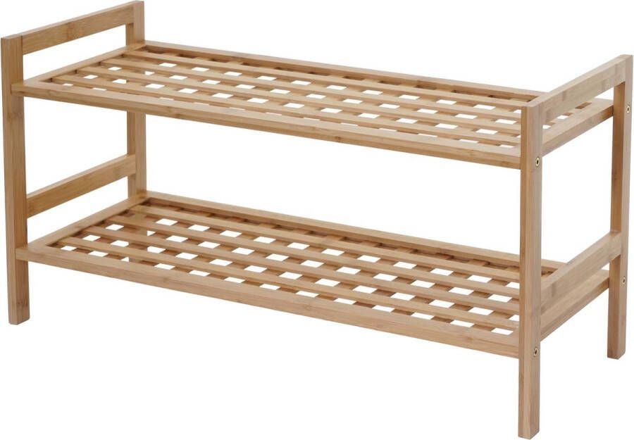 MCW Schoenenrek -B53 plank boekenkast badkamer plank vloer staande plank bamboe ~ 2 planken