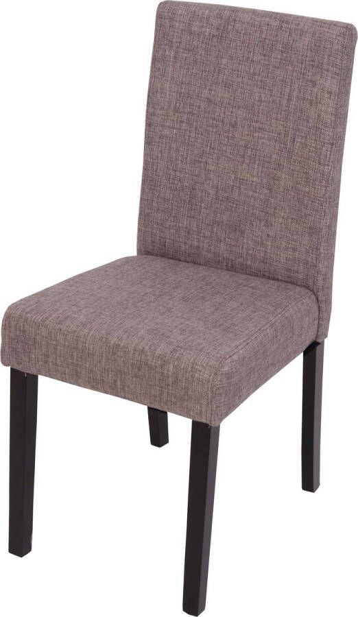 MCW Set van 2 eetkamerstoelen Keukenstoel Littau ~ textiel grijs donkere poten