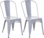 MCW Set van 2 stoelen -A73 bistrostoel stapelstoel metalen industrieel ontwerp stapelbaar ~ grijs - Thumbnail 2